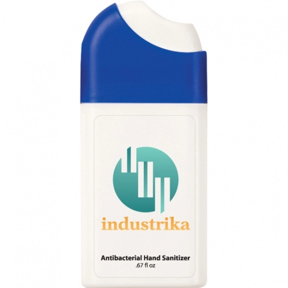 White/Blue Full Color Promotional Hand Sanitizer Misting Spray - .67 oz.