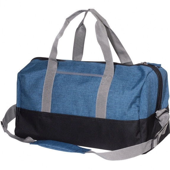 Blue Heather Canvas Custom Duffle Bags - 19"