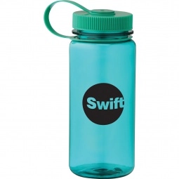 Green - Wide Mouth Custom Sports Bottle w/ Tethered Lid 