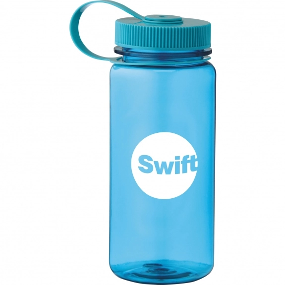 Process Blue - Wide Mouth Custom Sports Bottle w/ Tethered Lid 