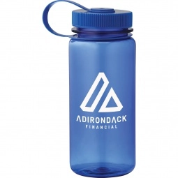 Wide Mouth Custom Sports Bottle w/ Tethered Lid - 21 oz.