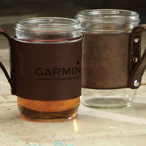 In Use - Traverse Leather Custom Cup Sleeve