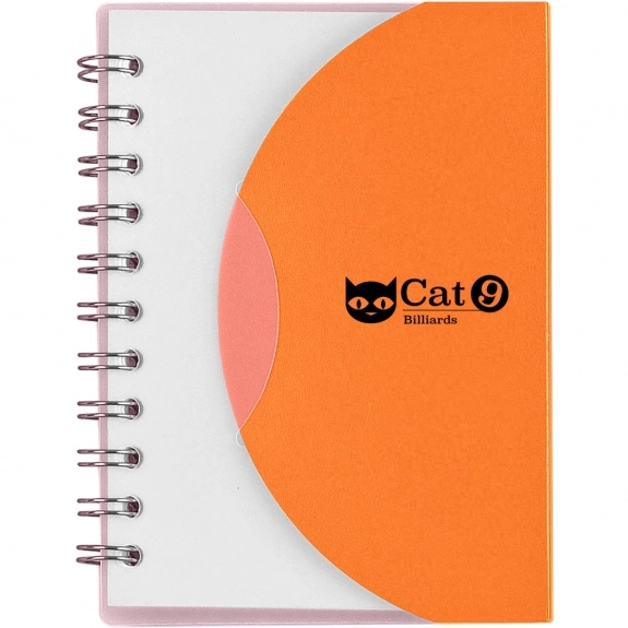 Frosted Orange - Mini Spiral Lined Custom Notebook w/ Flap Closure