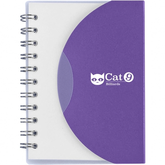 Frosted Purple - Mini Spiral Lined Custom Notebook w/ Flap Closure