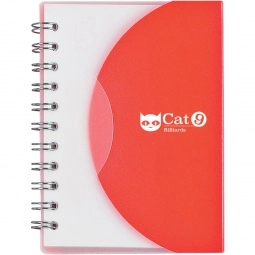 Frosted Red - Mini Spiral Lined Custom Notebook w/ Flap Closure