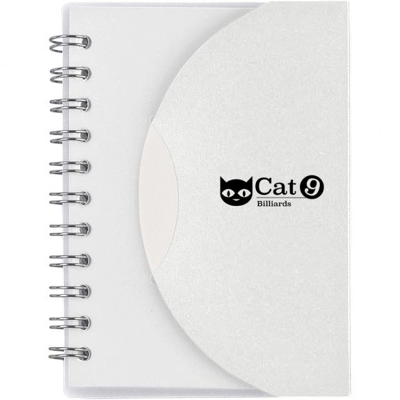 Frosted White - Mini Spiral Lined Custom Notebook w/ Flap Closure