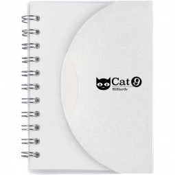 Frosted White - Mini Spiral Lined Custom Notebook w/ Flap Closure