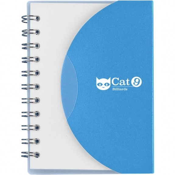 Frosted Blue - Mini Spiral Lined Custom Notebook w/ Flap Closure