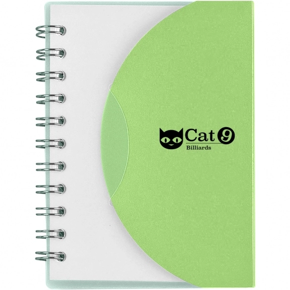 Frosted Lime - Mini Spiral Lined Custom Notebook w/ Flap Closure