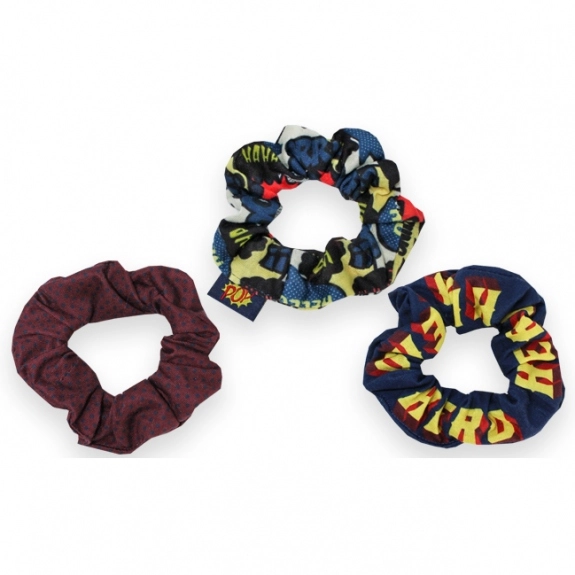 Group - Full Color Trendy Promotional Scrunchie Hair Tie