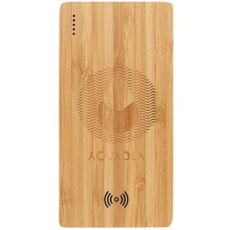 Wood - Plank Rechageable Bamboo Wireless Custom Power Bank - 5000 mAh