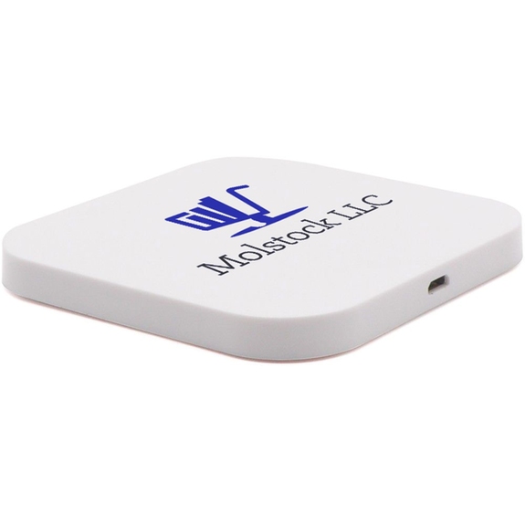 White Qi 2-Port Wireless Custom Phone Charging Pad