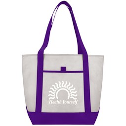 Purple Lighthouse Non-Woven Promotional Boat Tote Bag - 13.5"w x 17.75"h x 