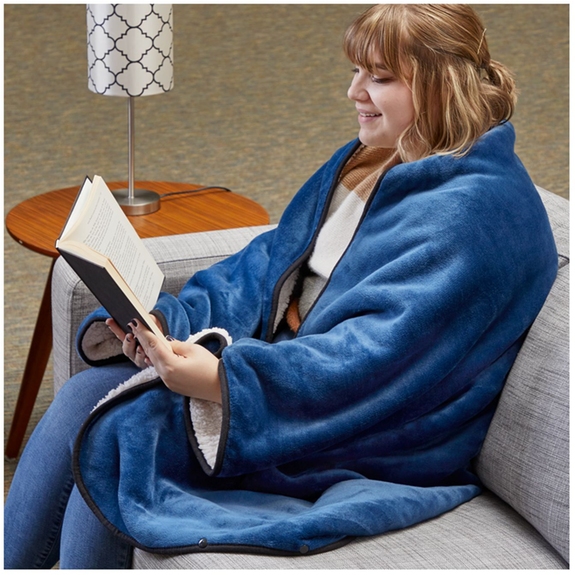 Lifestyle Oversized Wearable WFH Fleece Custom Sherpa Blanket