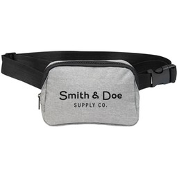 Heather grey Anywhere rPET Heathered Custom Belt Bag - 7.5"w x 5"h x 2"d