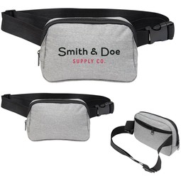 Group Anywhere rPET Heathered Custom Belt Bag - 7.5"w x 5"h x 2"d