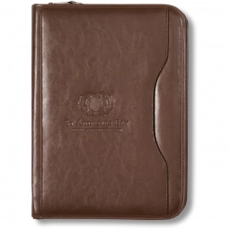 Brown Deluxe Executive Vintage Leather Custom Portfolio - 10.25"w x 13.75"h