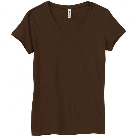 Chocolate Bella Canvas Short-Sleeve V-Neck Logo T-Shirt - Women's - Colors
