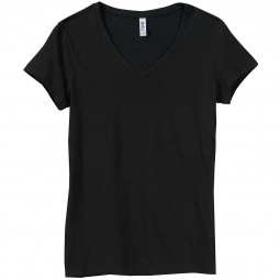 Black Bella Canvas Short-Sleeve V-Neck Logo T-Shirt - Women's - Colors