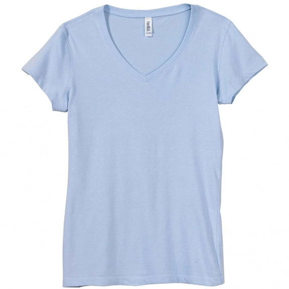 Baby Blue Bella Canvas Short-Sleeve V-Neck Logo T-Shirt - Women's - Colors