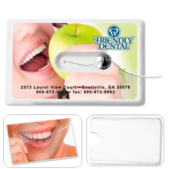 Full Color Credit Card Size Custom Imprinted Dental Floss