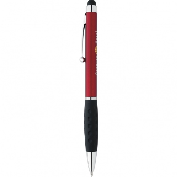 Red Stylus Printed Pens w/ Textured Grip