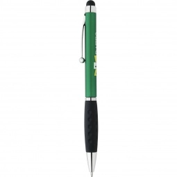 Green Stylus Printed Pens w/ Textured Grip