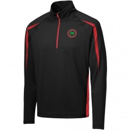 Black/True Red Sport-Tek Stretch Half Zip Custom Jackets - Men's
