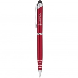 Red Twist-Action Promotional Stylus Pen w/ Ring Grip