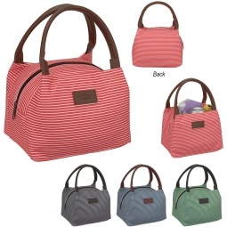 Group - Striped Insulated Custom Cooler Lunch Bag