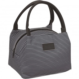 Black/Black Striped Insulated Custom Cooler Lunch Bag