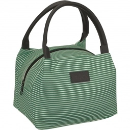Green/Black - Striped Insulated Custom Cooler Lunch Bag