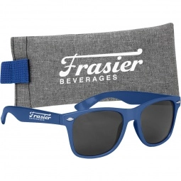 Royal Folding Promotional Sunglasses w/ Heathered Pouch