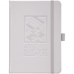 Silver JournalBook Soft Touch Hard Bound Promotional Journal - 5"w x 7"h