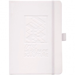 White JournalBook Soft Touch Hard Bound Promotional Journal - 5"w x 7"h