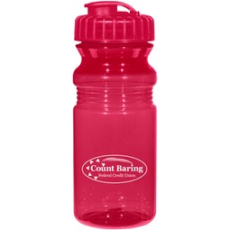 Translucent red - Poly-Clear&#153; Custom Fitness Bottle w/ Sipper Lid - 20