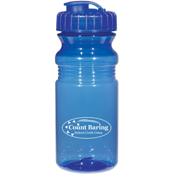 Translucent blu - Poly-Clear&#153; Custom Fitness Bottle w/ Sipper Lid - 20