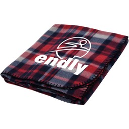 Red - Large Plaid Custom Fleece Blanket - 50" x 60"