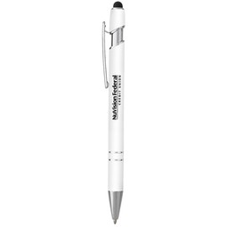 White Incline Custom Logo Stylus Pen