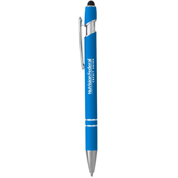 Light blue Incline Custom Logo Stylus Pen