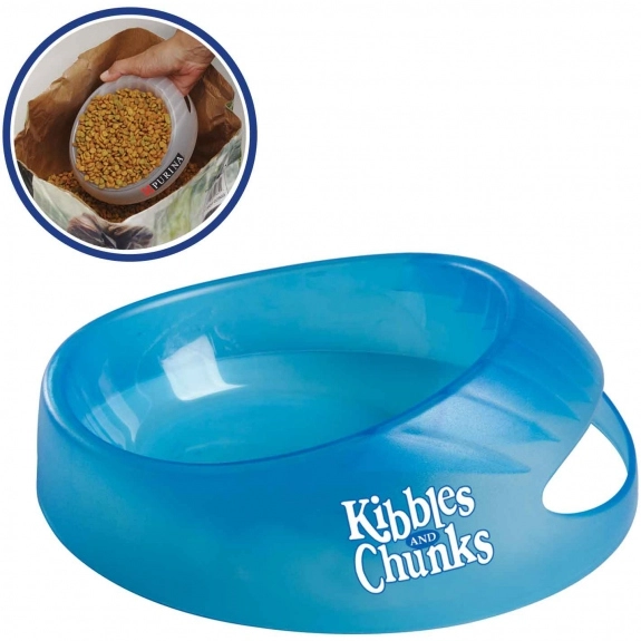 Trans. Blue Pet Custom Food Scoop Bowl - Medium