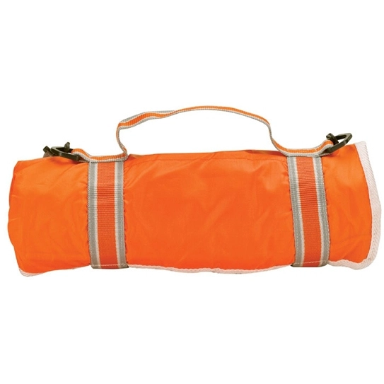 orange Nylon Back Custom Picnic Blanket w/ Carry Strap