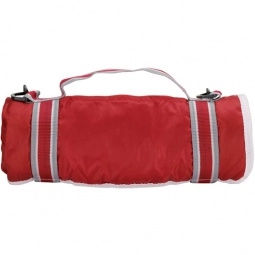 red Nylon Back Custom Picnic Blanket w/ Carry Strap