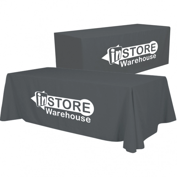 Charcoal Convertible Custom Table Cover - 6 ft. - 8 ft.