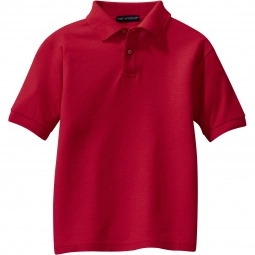 Red Port Authority Silk Touch Custom Polo - Youth