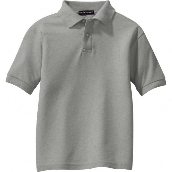 Cool Grey Port Authority Silk Touch Custom Polo - Youth