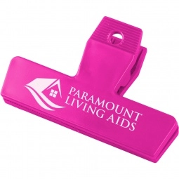 Hot Pink Plastic Custom Bag Clip - 4"
