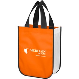 Orange - Laminated Non-Woven Custom Tote Bag - 9.25"w x 11.75"h x 4.5"d