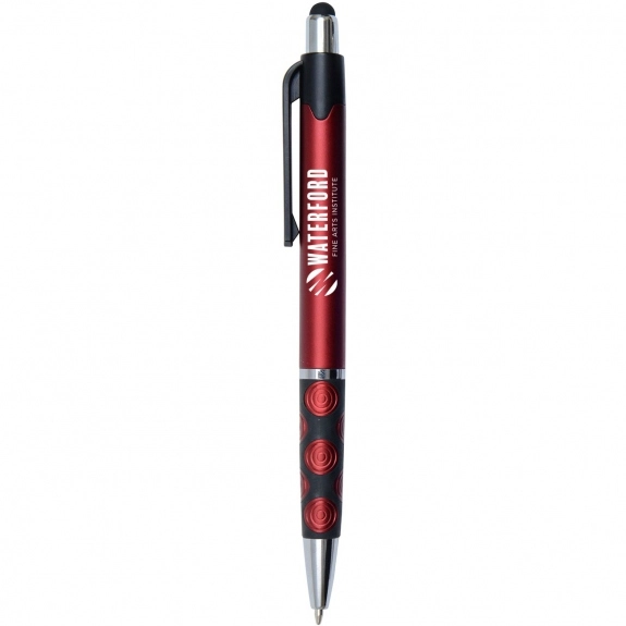 Red Twist Action Custom Pen w/Silver Accents 