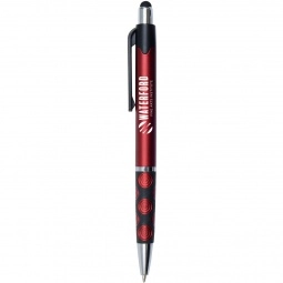 Red Twist Action Custom Pen w/Silver Accents 